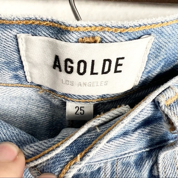 AGOLDE Jamie High Rise Classic Jeans in Shakedown Light Wash, Size 25 - Picture 7 of 9